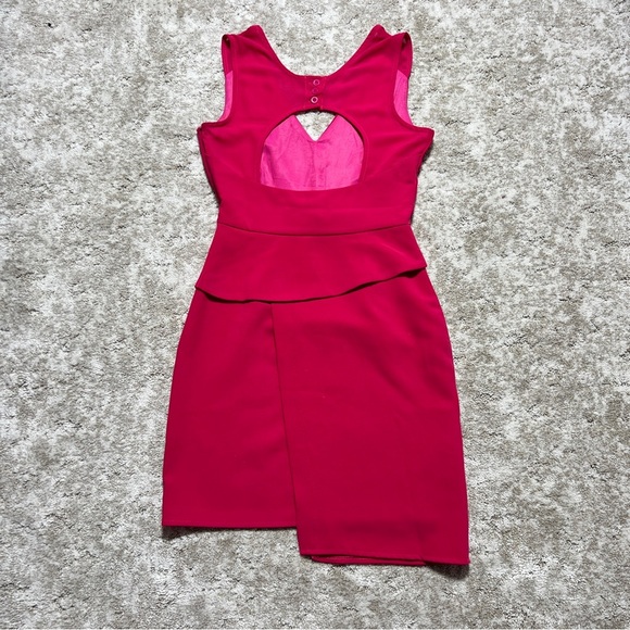 Arynk Pink Asymmetrical Ruffled Cocktail Dress - Picture 5 of 7